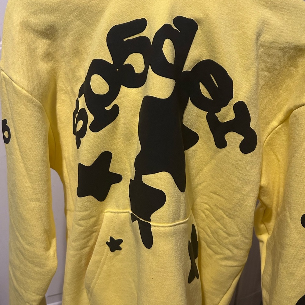 Yellow sp5der hoodie